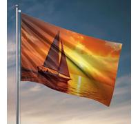 Funy Flags - Bandiere a vela che scivola su acque calme come set da sole. Bandiera per camera da letto, porte, bandiere alla moda per ragazzi della stanza (152 x 244 cm)