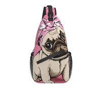 Funy Pug Puppy Dog Makeup Cross Chest Bag Zaino con tracolla diagonale Borsa a tracolla da viaggio Escursionismo Zaini per uomo Donna