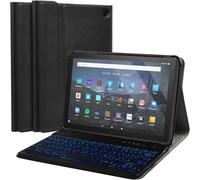 FunYaung Fire HD 8 Keyboard Case Compatible for Amazon Kindle Fire HD 8/HD 8 Plus(2020 Release, 10th & 2022 Release, 12th), with 7 Colors Backlit Detachable Keyboard & Protective Cover