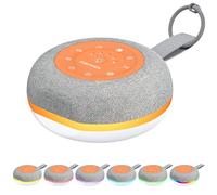 FUNYKICH Macchina Rumore Bianco Neonato, 30 Suoni Rilassanti, Altoparlante Portatile con Anello da Appendere, Rumore Bianco per Dormire, con Timer, Luce Notturna a 7 Colori Regolabile,Arancione