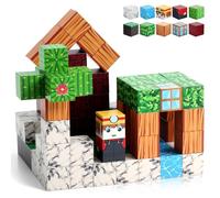 FUNYKICH Set Costruzioni Magnetiche 100 Pezzi per Bambini 3 4 5 6 7 8 9 10 Anni,Giocattoli Montessori Giocattoli Sensoriali STEM, Blocchi Magnetici Compleanni Feste Natale(2x2 cm)