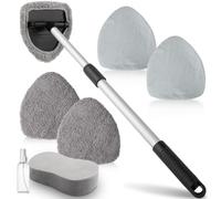 Funyord Pulitore parabrezza auto, 65 cm, detergente interno per parabrezza espandibile con 4 cuscinetti in microfibra, bottiglie spray e spugna per lavaggio
