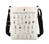 FUNYSO Anne Green Borsa a tracolla per amanti dei libri Anne Book Letterary Borsa Messenger dell'amicizia, Le cose preferite di Anne Uk, 0