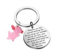 FUNYSO Axolotl Gift Axolotl Animal Inspired Gift Zoologo Axolotl Amante Regalo Axolotl motivazione Portachiavi regalo, Portachiavi Axolotl Regno Unito, S