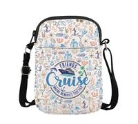 FUNYSO Borsa a tracolla con scritta in inglese "Friends Cruise Making Memories Together", regalo estivo per la vocazione, crociera, tempo di viaggio, Amici Ricordi Uk Cb, 0