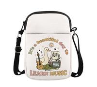 FUNYSO Borsa a tracolla con scritta "It's a Beautiful Day to Learn Music Goose Gift Music Goose Vocalist Singing Lover", Impara la musica Scb Uk