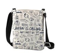 FUNYSO Borsa a tracolla Giappone Japan Is Calling And I Must Go Borsa a tracolla per le donne Viaggiatore Giappone Turista Amante Regalo, Il Giappone è Cr Uk, 0