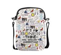 FUNYSO Borsa a tracolla ispirata al programma televisivo forense, falangi danzanti, antropologia forense, programma televisivo, idea regalo per i fan, Ciò significa Cb Uk, 0