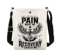 FUNYSO Borsa a tracolla per il recupero della dipendenza, regalo per il recupero del dolore, mi ha fatto recuperare e salvarmi, Pain Made Uk, 0