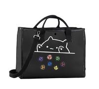 FUNYSO Borsa tote con dadi da lancio di gatti per videogiochi, regalo per donne, fidanzata, gamer, 7 Dice Black Tote UK, 0