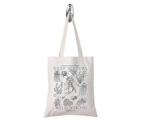 FUNYSO Christian Ocean Animal Gift When You Pass Through Deep Waters Tote Bag Coastal Sea Life Religioso Regalo per le donne, Deep Waters Tote Regno Unito, 0