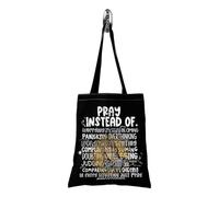 FUNYSO Christian Scripture Pray Instead of Tote Bag Popolare Christian Shopping Bag Religione Regalo per le Donne Preghiera, Invece di Tote Uk, 0