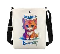 FUNYSO Fantasy Novel Reader Gift Broccoli Amante Gatto Regalo Bookish Gift But Where is Broccoli Messenger Bag, Ma dov'è Cb Uk, 0
