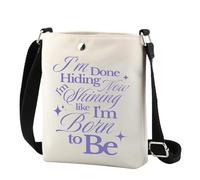 FUNYSO Music Lover I'm Done Hiding Now I'm Shining Like I'm Born To Be Lyrics Borsa a tracolla Coreano Regalo Musica Gruppo Merch, Shining Like Cr Uk, 0