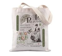 FUNYSO Pride Gift Regency Book Lover Gift Bookworm Gift Romanzi Lettori Regalo Libro Club Bookish Gift Tote Bag, Pride Jane Regno Unito, Large