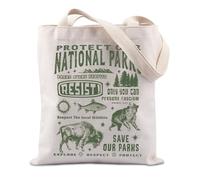 FUNYSO Protect Our National Parks Gift Call For Environmental Protection Gift Nature Lover Wildlife Tote Bag, Protect Parks Regno Unito, 0