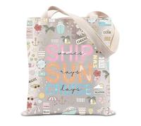 FUNYSO Ship Waves Sun Rays Cruise Days Gift Summer Vacation Sea Life Gift Best Friends Cruise Time Gifts Tote Bag, Ship Waves Tote UK, 0