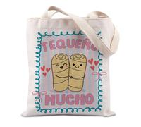 FUNYSO Tequeno Mucho Tote Bag Venezuelan Food Lovers Gift Mucho Pun Cheese Roll Gift