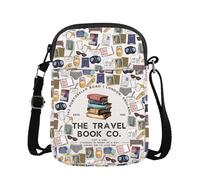 FUNYSO The Travel Book Co - Borsa a tracolla per attrice e libreria, con scritta "Love Stories", Libro di viaggio Cb Regno Unito, 0