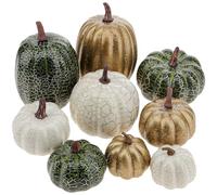 Funzhan 9 zucche artificiali assortite per la raccolta autunnale, in schiuma, per casa, feste, cucina, tavolo, Ringraziamento, Halloween, zucche