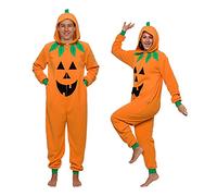 Funziez!, pigiama unisex per cosplay, costume da zucca, costume intero - Arancione - Large