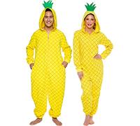 Funziez! Silver Lilly Slim Fit - Pigiama da Adulto con Ananas - Giallo - Small