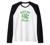 Funziona sulle Piante Vegetariano Vegan Power Maglia con Maniche Raglan