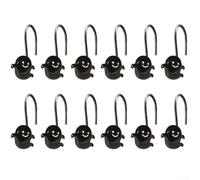 Funzionale e divertente set di 12 ganci a forma di S in acciaio inox per la decorazione del bagno di Halloween (nero)