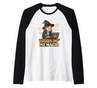 Funzionando sul Mio Laptop Magic Witch Maglia con Maniche Raglan