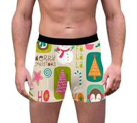 Funzione biancheria intima da uomo, biancheria intima natalizia, stampa 3D, traspirante, confortevole, vita media, con vita, biancheria intima boyshort, fornito sbagliato, verde, L