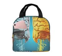Funzioni del cervello sinistro e destro Borsa per il pranzo per donne e uomini adulti Scatola termica per il pranzo riutilizzabile a prova di perdite Borsa per il pranzo di grande capacità Contenitore