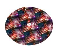 Fuochi d'artificio Bandiera Americana Stampa Luminoso Albero di Natale Gonna Tappetino di Natale Con Stampa Per Casa Vacanze Party Indoor Outdoor Decorazioni