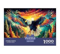 Fuochi d'artificio d'aquila, aquila colorata in scena autunnale, puzzle da 1000 pezzi per adulti, attività divertente per i giorni di pioggia, 70x50 cm/1000 pezzi