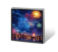 Fuochi d'artificio di Capodanno nel cielo notturno, graziose spille da bavero, spille in metallo, cravatte, cappelli, vestiti, accessori per uomini e donne