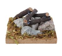 Fuoco della casa delle bambole in legno, scala 1/12, funzionamento a batteria, comodo da posizionare e trasportare, per aggiungere vita alla casa dei giocattoli (falò)