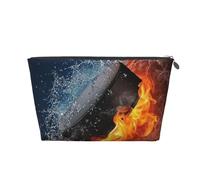 Fuoco dell'hockey su ghiaccio, Borsa da toilette Borsa per trucco Borsa per cosmetici Borsa da toilette da viaggio portatile