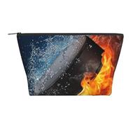 Fuoco dell'hockey su ghiaccio, Borsa da toilette Borsa per trucco Borsa per cosmetici Borsa da toilette da viaggio portatile