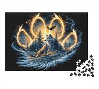 Fuoco dello Spirito del Lupo Puzzle 1000 Pezzi Carta riciclata per adulti Puzzle per adulti Gioco educativo per decompressione Ottima idea regalo per donne e uomini 70x50cm/1000pcs