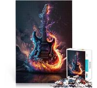 Fuoco di chitarra puzzle 1000 pezzi per adulti Giocattoli che creano dipendenza e sfidano l'intelligenza del cervello Lista dei desideri con Babbo Natale 38x26cm