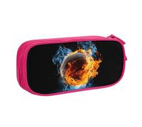 Fuoco e Acqua Basket Astuccio per Ragazzi Ragazze Sport Palla Grande Penna Borsa Scrivania Cancelleria Organizzatore Matita Sacchetto per Scuola Ufficio Borsa Trucco con Cerniera, Blu, 21x5x10.5cm
