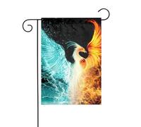 Fuoco e Acqua Phoenix Stampa Piccolo Cortile di Natale Giardino Bandiere Double Sided Natale Prato Decorazione Per Esterno Cortile