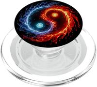 Fuoco e Acqua Yin Yang Simbolo Equilibrio Tai Chi Energia PopSockets PopGrip per MagSafe