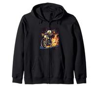 Fuoco e Fiamme Freedom Moto con Cool Eagle Felpa con Cappuccio