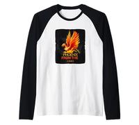 Fuoco e fiamme uccello costume per gli amanti delle ceneri di Phoenix Maglia con Maniche Raglan