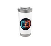Fuoco E Ghiaccio Gamer Controller Videogioco Graphic Amante Adolescenti Bicchiere termico in acciaio inox doppia parete