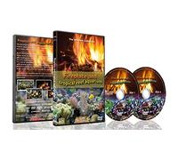 Fuoco e Pesce - 2 DVD Set - Camino e Tropical Reef Aquarium 2016 con i Pesci Serbatoi o Musica