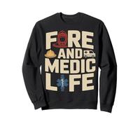 Fuoco E Vita Medica Pompiere Paramedico EMS Felpa