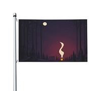 Fuoco nel Paesaggio Notturno Mappa Bandiera Doppia Faccia 9,1 x 1,5 m Bandiera per Esterni Durevole Patio Bandiere Decorative per Interni Banner per Feste in Casa Bandiera di Benvenuto 3by5
