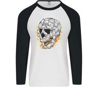 Fuoco Teschio Fatto Di Gatti Uomo L/S Baseball T-Shirt