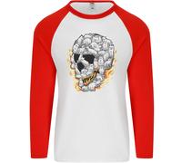 Fuoco Teschio Fatto Di Gatti Uomo L/S Baseball T-Shirt